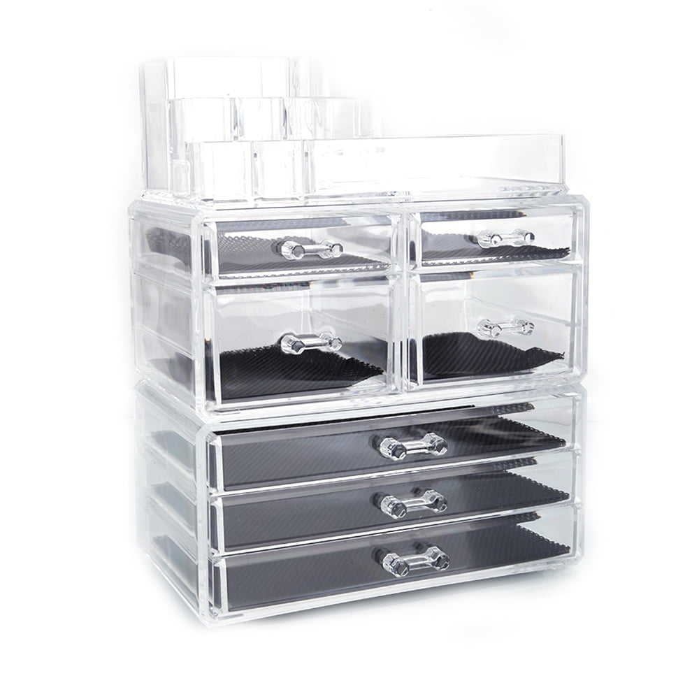 9.5''x6''x11.6" Makeup Drawer Organizer with 7 Drawers and 8 Grid