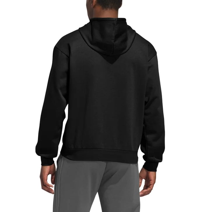 adidas Men's Fleece Hoodie Pullover with Kangaroo Pocket US, Alpha, Medium, Regular, Regular, Black