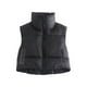 thumbnail image 1 of Sunloudy - Chaleco corto cálido de invierno para mujer, sin mangas, cuello alto, chaleco acolchado ligero de doble cara Sunloudy moda, 1 of 4