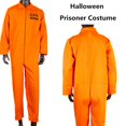 thumbnail image 2 of Traje de mono de prisionero para hombres y mujeres, disfraces de Cosplay, fiesta de Halloween, Carnaval, naranja, vestido de prisionero de prisión, Criminal, 2 of 4
