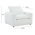 thumbnail image 3 of Maklaine Modern Contemporary Upholstered Arm Chair in White Finish, 3 of 5