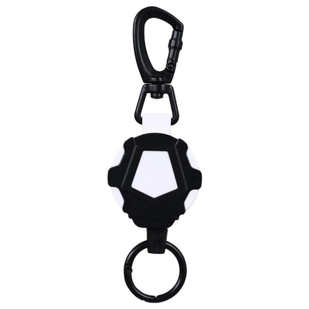 Llavero Retráctil Fácil de tirar Hebilla Cuerda Anillo Antipérdida ( ) Negro Blanco