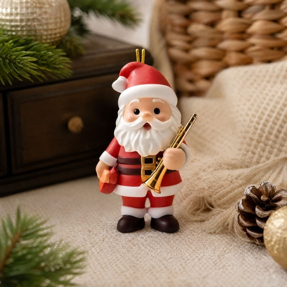AMARHH Santa Claus Hanging Ornaments, 3D Flat Plastic Christmas Decorative Pendants, Hanging Decor Holiday Party Gifts for Christmas Tree Decor