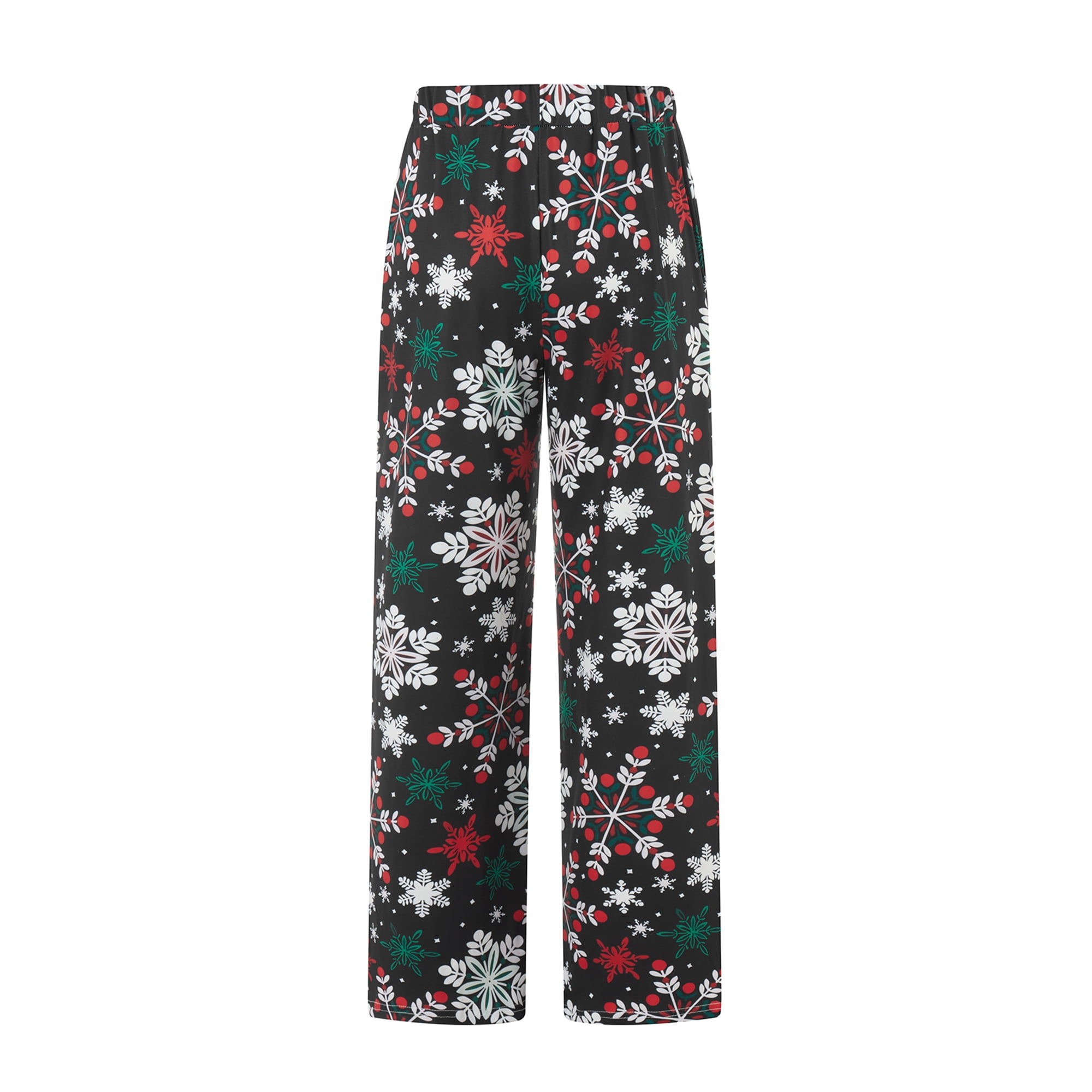 xiaxaixu Women s Christmas Lounge Pants Snowflake Santa Gnome Print Loose Comfy Casual Wide Leg Pants Pajama Pants Sleep Trousers Walmart
