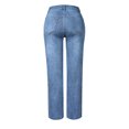 thumbnail image 6 of Babysbule Womens Jeans Straight Pants Fashion Women Solid Casual Pocket High Waist Button Long Pants, 6 of 6