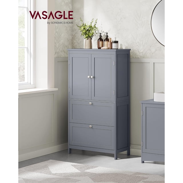 VASAGLE Gabinetes para Baño con 2 Cajones y 2 Puertas Estante Regulable 30x60x110 cm