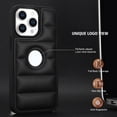 thumbnail image 2 of Allytech Business Case for iPhone 15 Pro Max, Premium Vegan PU Leather Luxury Elegant Slim Fit Shell, Logo Hollow View Shockproof Non-Slip Protective Cover for iPhone 15 Pro Max - Black, 2 of 6