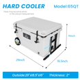 thumbnail image 5 of 65 Quart White Cooler for Camping and Tailgating, Ultra-Tough Hard Shell Ice Chest with 6-Day Ice Retention, Heavy-Duty Insulated Portable Cooler for Beach, Fishing, Job Site, 5 of 9
