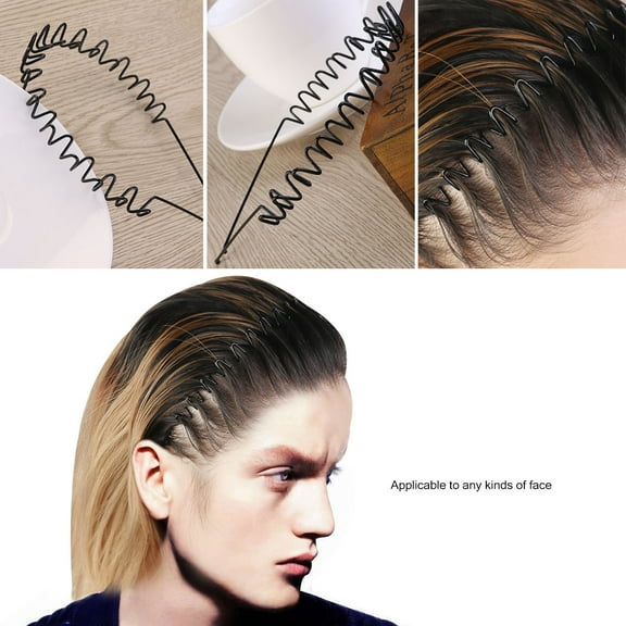 OFFIGAM Black Metal Hair Bands 6pcs - Headbands for Everyday Hair Hold and Styling