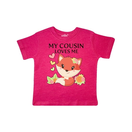 

Inktastic My Cousin Loves Me- little fox Gift Toddler Boy or Toddler Girl T-Shirt