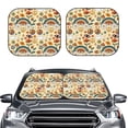 thumbnail image 6 of Lsque 70s Hippie Style 2 PCS Windshield Sun Shade | CarFoldable Window Covers | Car Accessories Reflect UV for Universal Cars SUV Truck | Large, 6 of 7