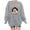 Gray, variant on YABCSAZ Ugly Christmas Sweater for Women Plus Size Sweatshirts Casual Loose Long Sleeve Tops Santa Claus Cap Graphic Printed Oversized Pullover,Gifts for Women