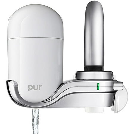 PUR Advanced Faucet Water Filter, White and Chrome