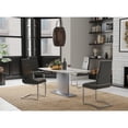 thumbnail image 2 of Black Dining Chair with Brushed Stainless Steel Set of 2, 2 of 5