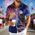 thumbnail image 6 of Leey-World Patriotic Shirts for Men Hawaiian Shirt for Men Patriotic Short Sleeve Button Down Shirt, Independence Day Gifts(Blue,3XL), 6 of 8