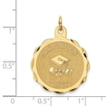thumbnail image 3 of Auriga Fine Jewelry 14K Yellow Gold Graduation Day with Diploma Charm Pendant for Women (L-29mm, W-22mm), 3 of 6