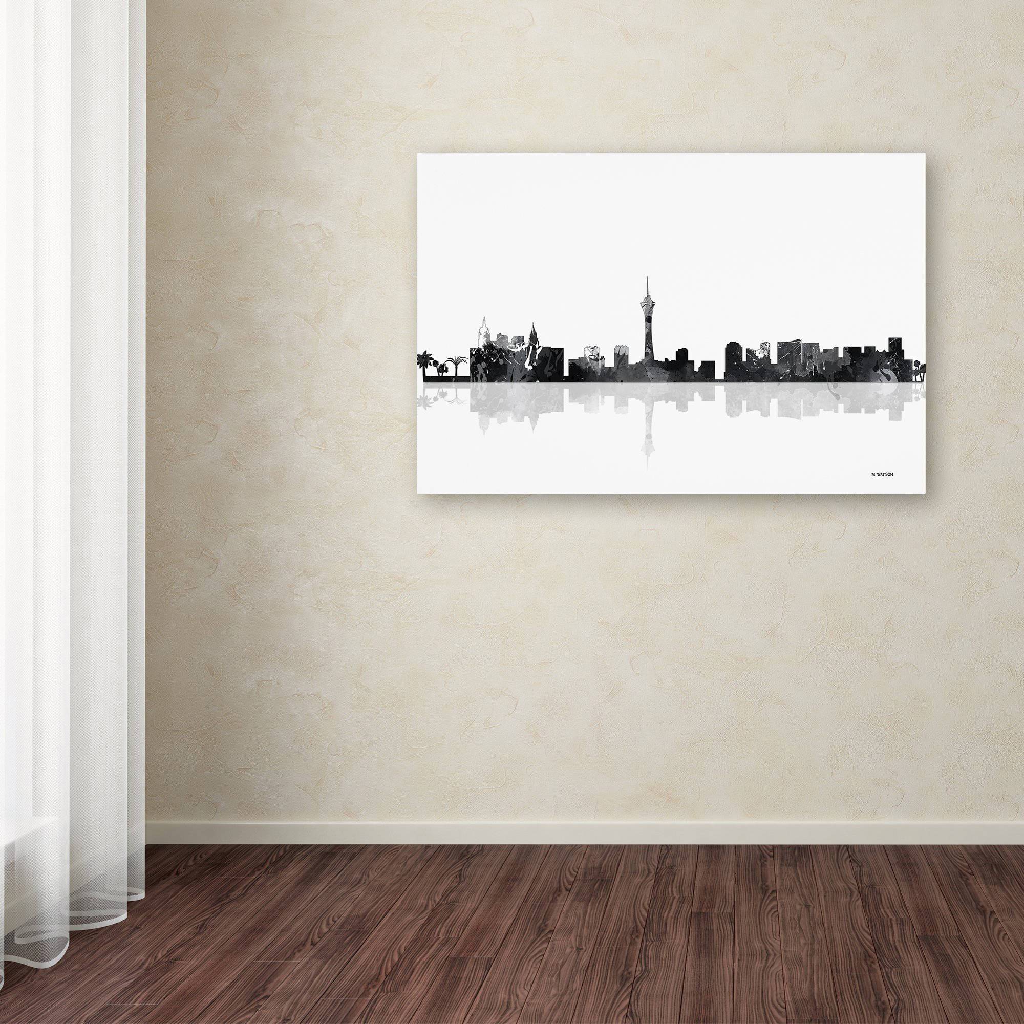Trademark Fine Art "Las Vegas Nevada Skyline BG-1" Canvas Art by Marlene Watson