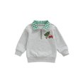 thumbnail image 1 of Sudadera navideña para niño pequeño con bordado de hombre de jengibre, manga larga, solapa, cremallera frontal, jersey holgado., 1 of 9