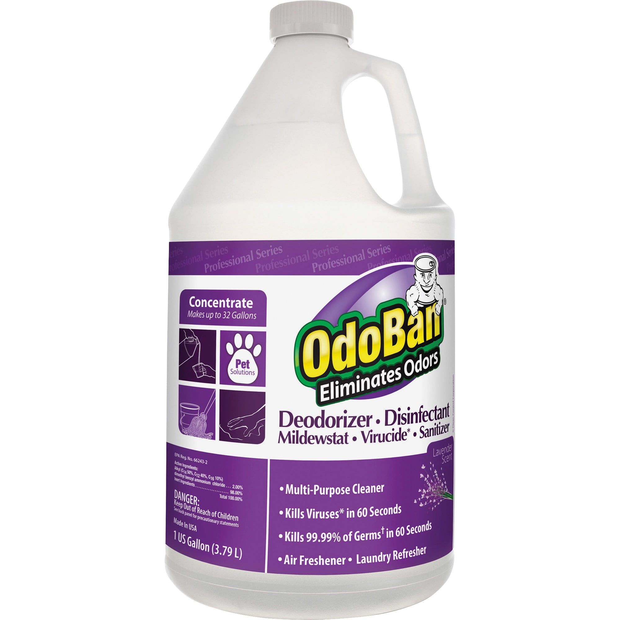 OdoBan, ODO911162G4, Deodorizer Disinfectant Cleaner Concentrate, 1