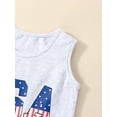 thumbnail image 6 of Arvbitana Toddler Baby Boys Shorts Set Letters Print Tank Top + Elastic Waist Shorts Summer Casual Sportswear Outfit 2Pcs 0-4T, 6 of 9