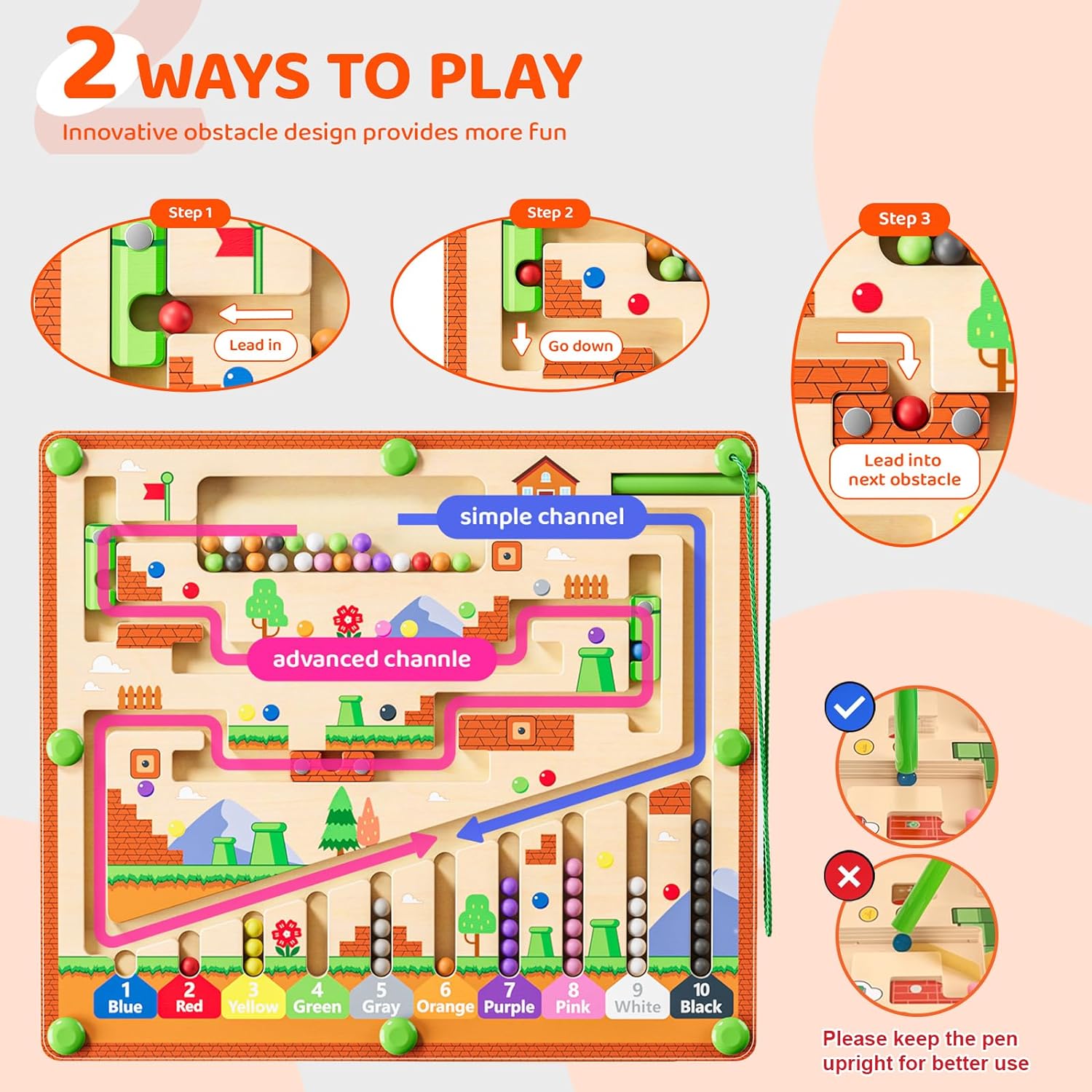 Magnetic Puzzle SHFUSZJ Magnetic Color Number Maze Educational Color ...