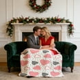 thumbnail image 5 of Mouliraty Valentine's Day Throw Blanket, 39.4x51.2in Flannel Blanket Double-sided Fleece Nap Blanket Gift Cover Blanket, Valentines Day Gifts for Her, Heart Throws for Couch, A, 5 of 6
