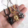 thumbnail image 1 of Collar Hombre, Cadena con Colgante Calavera, Acero Inoxidable con Baño de Oro 18k, Color Plata o Negro - Joyas y Complementos para Hombre, Ideal como Regalo Original de Navidad para Hombre, 1 of 4