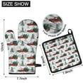 thumbnail image 6 of Red Christmas Truck and Tree Pattern Kitchen Oven Mitt and Pot Holder Sets 2 Pcs for Baking, Cooking and Grilling, Heat Resistant Up To 392 °F, 6 of 7