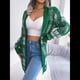 thumbnail image 4 of Suéter Navideño para Mujer con Cinturón, Abertura Frontal, Tejido A Cuadros, Botones, Suave, Tejido Navideño. Verde L, 4 of 10