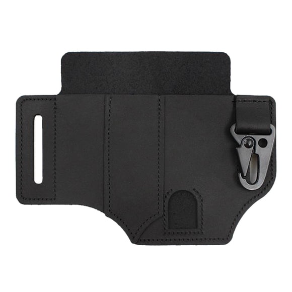 Multitool Sheath Pocket Organizer Leather Sheath Key Fob Flashlight Sheath Pouch Black