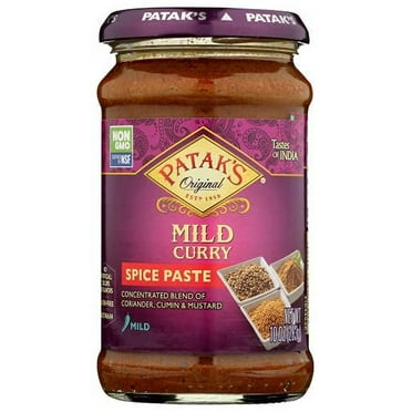 Patak's Mild Curry Spice Paste - 10 Oz (Pack of 3) – With Coriander, Paprika and Turmeric, No Artificial Flavors or Colors, Gluten Free, Vegetarian Friendly