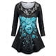 thumbnail image 2 of Camiseta Talla Extra Panel Encaje Floral Rosegal  Mangas largas de talla grande, 2 of 5