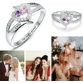thumbnail image 5 of JQUEEN Round, Amethyst Aquamarine Cubic Zirconia & Garnet Fashion Ring, Silver, Diamond, 5", 5 of 5