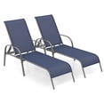 thumbnail image 1 of Costway 2 PCS Patio Lounge Chair Chaise Adjustable Reclining Armrest Navy, 1 of 10