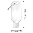 thumbnail image 4 of 10pcs 50ml Botellas recargables con gancho Contenedores desinfectantes de manos Botellas de viaje Contenedores de alcohol (Botellas transparentes Gancho de color aleatorio), 4 of 8