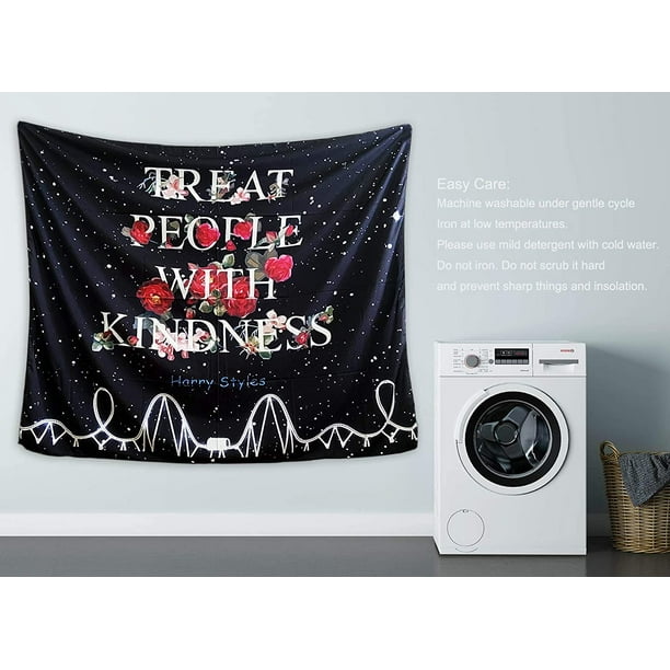 Black Tapestry Harry Styles Wall Tapestry Treat People with Kindness Harry Styles Tapestry Floral Garden Tapestry Wall Hanging for Girls Home Decor. 80X60 Inches Walmart