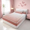 thumbnail image 3 of Homewish Pink White Zipper Queen Comforter Set with Fitted Sheet and 2 Pillowcases, Abstract Gradient Ombre Zipper Bedding Set, 3 of 7