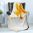 thumbnail image 4 of Abstract Soft Flannel Fleece Throw Blanket, Modern Tree Sun Autumn Themed Vibrant Image Artwork Print, Cozy Plush for Indoor and Outdoor Use, 50" x 60", Yellow Orange and Black, by Ambesonne, 4 of 5
