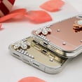 thumbnail image 5 of for iPhone 14 Pro Makeup Mirror Case for Women Girls Luxury Bling Glitter Rhinestone Cover with Shiny Crystal Diamond Ring Stand Holder Finger Grip Cute Girly Cases, 5 of 10