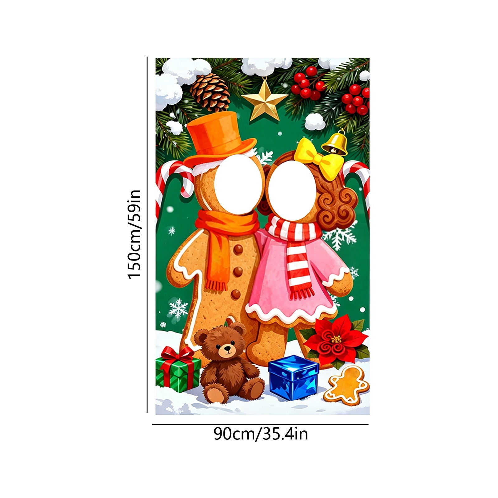Cififendec Christmas Photo Booth Frame, Large Vibrant Festive Pattern ...