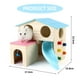 thumbnail image 2 of Mascotas de hámster, escondite de animales pequeños con divertida escalera de escalada, tobogán, cabaña de madera, juguetes masticables para animales pequeños como, 2 of 7