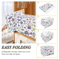 thumbnail image 2 of Yayeee Collapsible Cube Storage Bin with Lid Fabric Closet Decorative Basket with Handles, Purple Doodle Pattern, 2 of 7