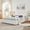 Beige + Queen, variant on Queen Upholstered Bed with Storage, Vertical Striped Headboard, Luxury Fluffy Faux Fur Fabric, Gas Lift Double Bed,Beige