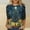 022 Dark Blue, variant on Hvot&aat Ladies' Christmas Printed Loose Casual Round Neck With Three Quarter Sleeves And 3/4 Sleeves T-shirt Pullover Top