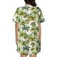 thumbnail image 3 of Naloa Green Hawaii Palms Women's Short-Sleeved Pajama Set, Loungewear, Summer pajamas, Breathable Cozy - XX-Large, 3 of 9