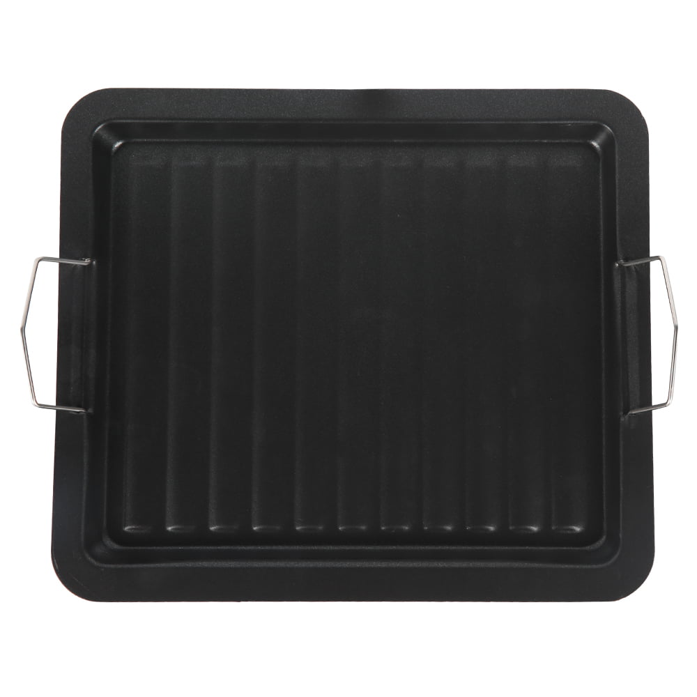 Non-Stick Cast Iron Grill Griddle Pan Flat Double-Sided BBQ Cooking Tray Plate 