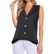 thumbnail image 2 of Camisetas sin mangas para el trabajo, camisetas sin mangas para mujer, blusa informal sin mangas con botones, camisetas sin mangas para el trabajo, artesanía superior, 2 of 5