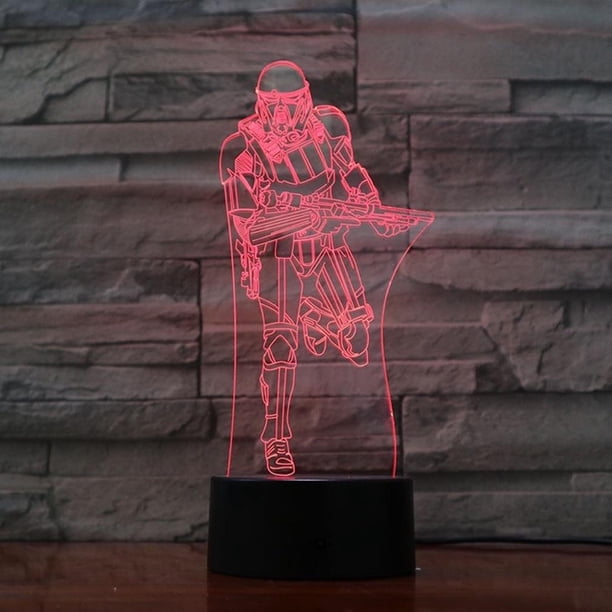 Lámpara de ilusión LED 3D Stormtroopers con luz nocturna