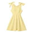 thumbnail image 4 of Fgnfyis Toddler Princess Dress Printed Tie Strap Sleeveless Lightweight Cute Pattern Casual Girls Summer Dress Light Yellow 9-10 Years, 4 of 4