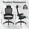 thumbnail image 4 of CLATINA Ergonomic High Swivel Executive Chair with Adjustable Height Head 3D Arm Rest Lumbar Support and Upholstered Back for Home Office Black Mesh/High Back, 4 of 10